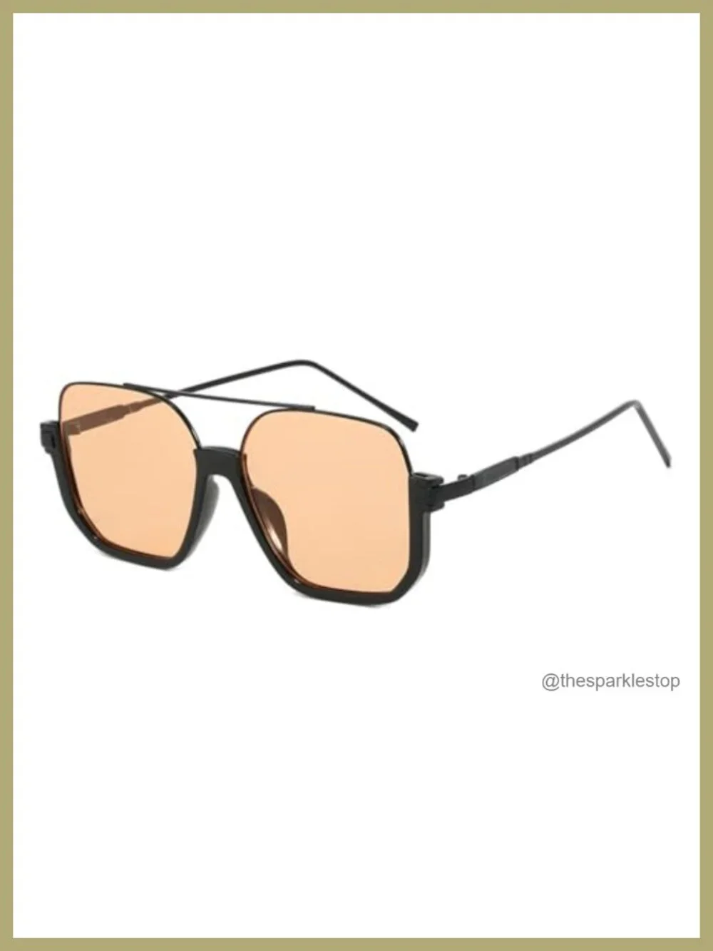 Retro Oversized Aviator Sunglasses Women Semi-Rimless Square Shades UV